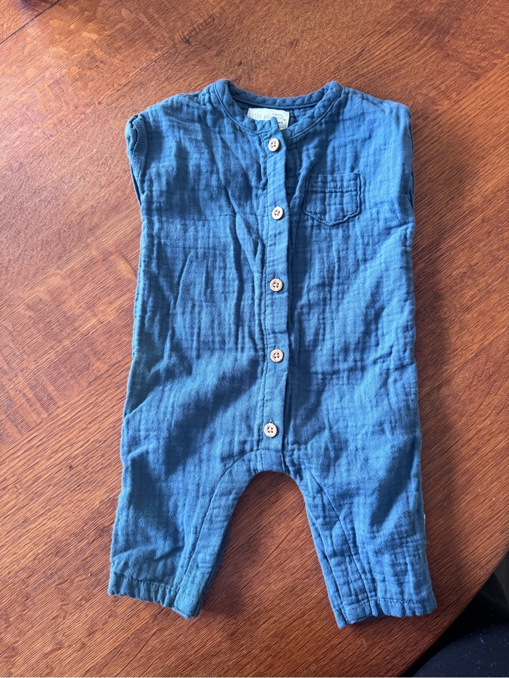 Little Planet by Carter’s Organic Cotton Double Gauze Jumpsuit | Blue | 3 Months